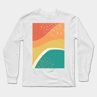 Modern Abstract Organic Shapes in Yellow, Orange and Teal Long Sleeve T-Shirt